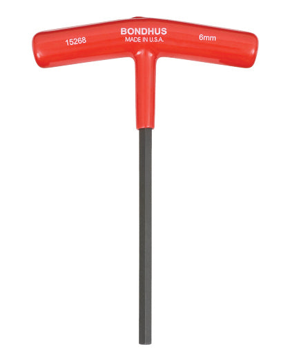BONDHUS 6mm T-Handle 6" Hex Driver, 15268