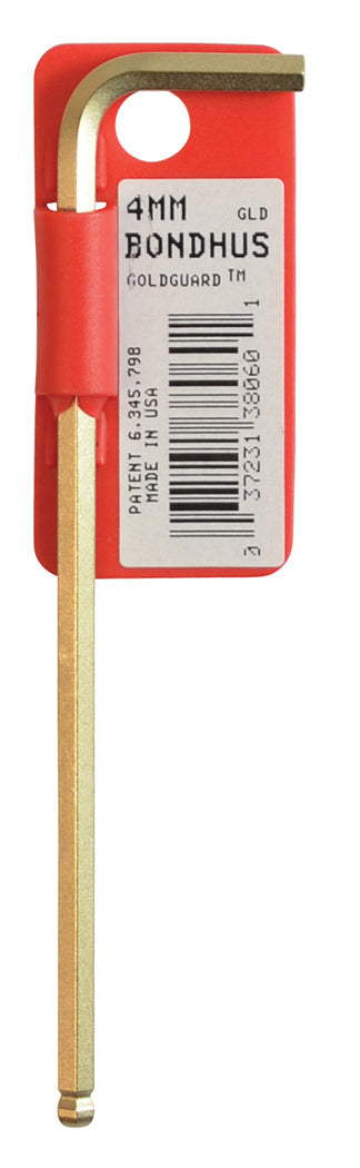 BONDHUS BL3.0G Gold BallEnd Hex Key 3mm, 38056