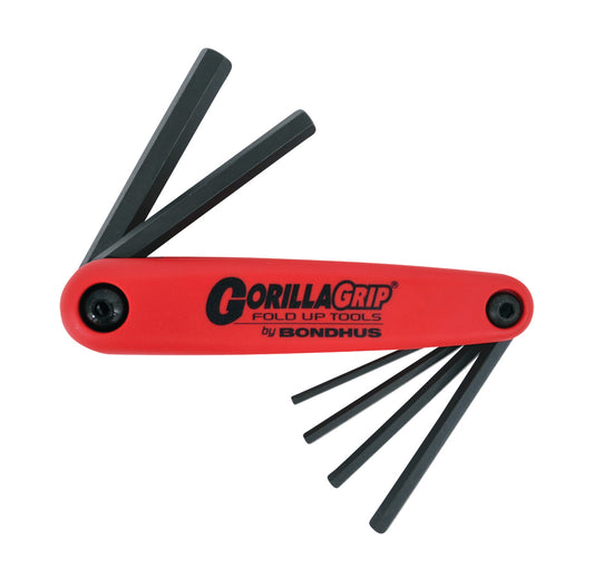 BONDHUS Gorilla Grip Hex fold up 6pcs Key Set 3-10mm Hex HF6M, 12595