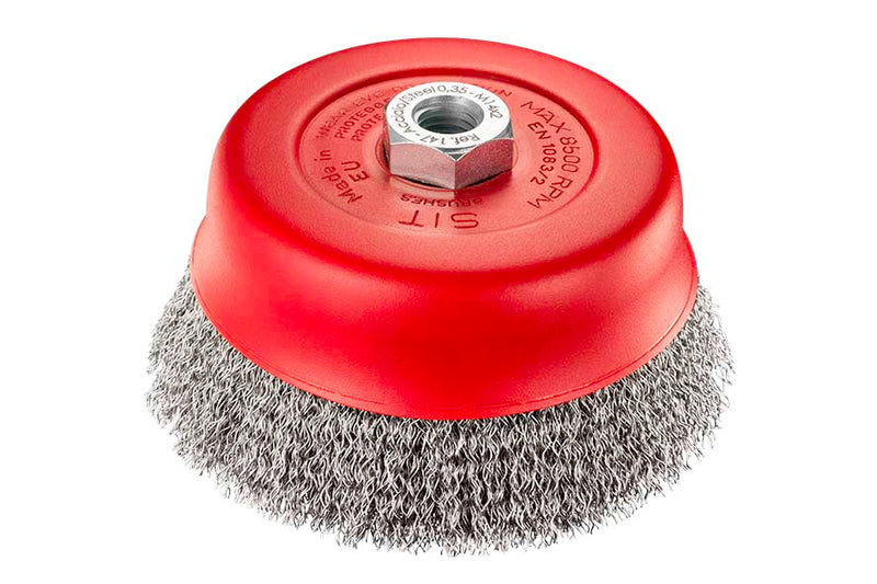 SITBRUSH T120 120mm Crimped 0.5 Wire Cup Brush For Angle Grinder M14, 0148