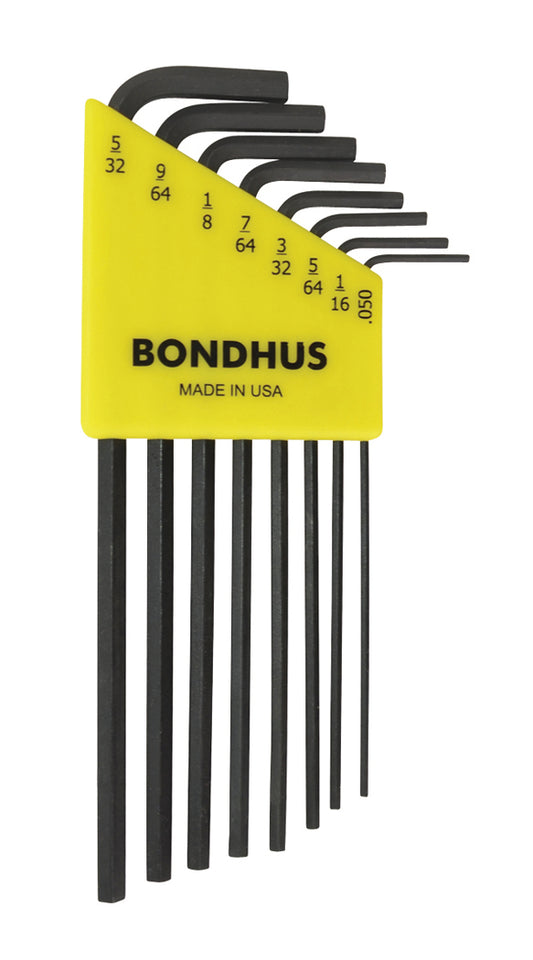 BONDHUS HLX8 Hex Key 8pcs Imperial Set 0.050"-5/32", 12132