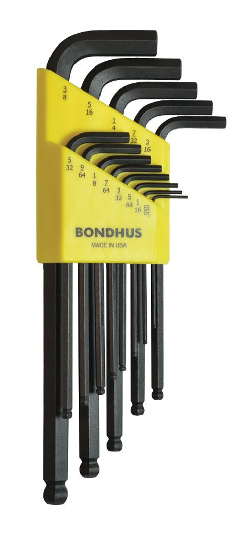 BONDHUS BLX13 BallEnd Hex Key 13pcs Imperial Set 0.050"-3/8", 10937