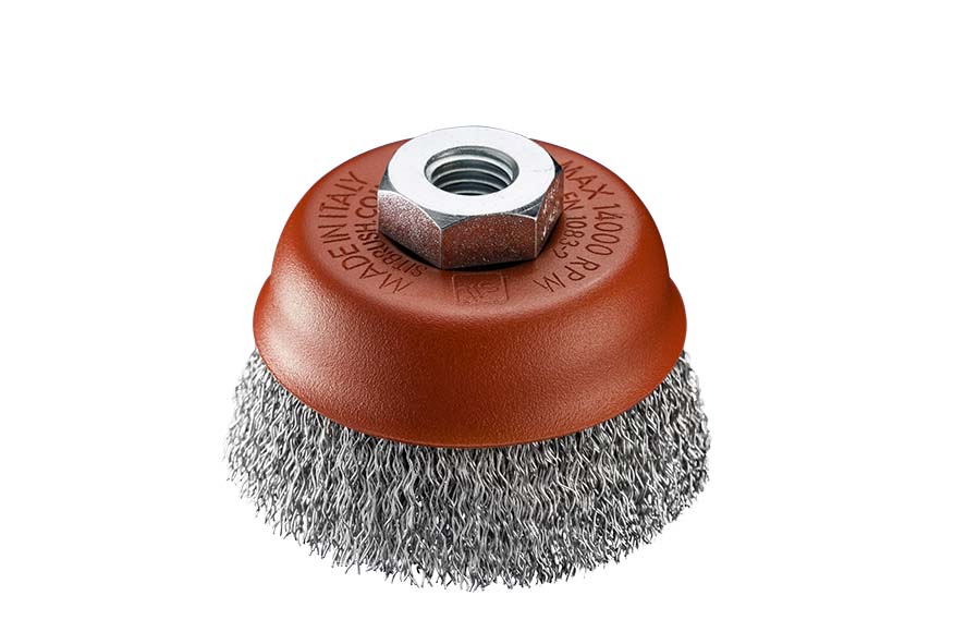 SITBRUSH T120 120mm Crimped 0.35 Wire Cup Brush For Angle Grinder M14, 0120