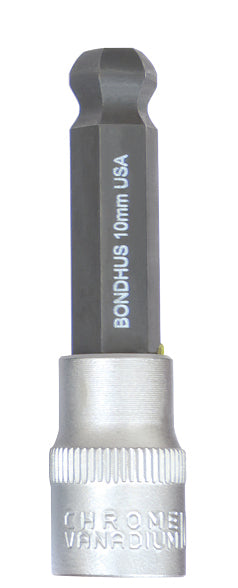 BONDHUS 10mm ProHold BallEnd InHex Bit & 3/8" Socket, 43476