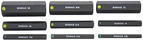 BONDHUS PHX9-2 ProHold InHex Bits 9pcs Imperial Set 5/32"-5/8", 33299