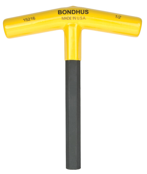 BONDHUS 1/2" T-Handle 6" Hex Driver, 15216