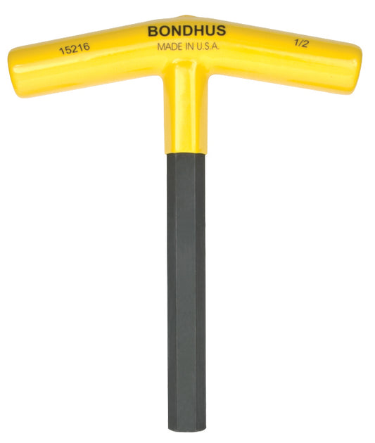 BONDHUS 1/2" T-Handle 6" Hex Driver, 15216