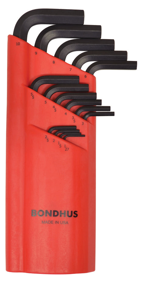 BONDHUS HLX15M Hex Key 15pcs Metric Set 1.27mm-10mm 12195