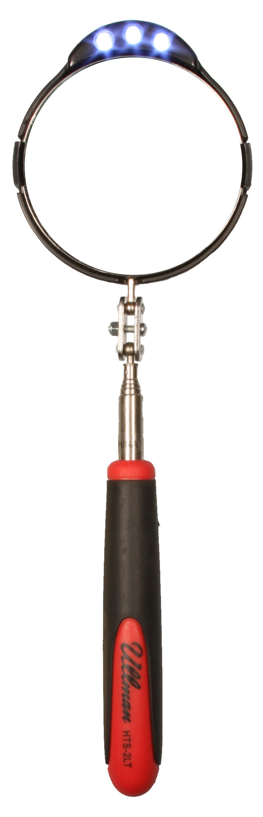 ULLMAN HTS-2LT Round 3-3/8" Telescopic LED Lighted Inspection Mirror, HTS-2LT
