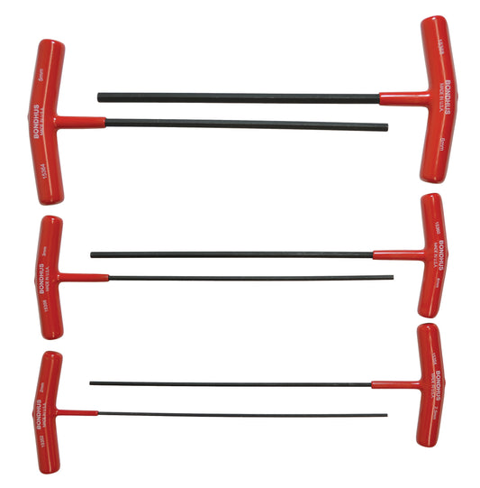 BONDHUS HTX60M-9 T-Handle 9" Hex Driver 6pcs Metric Set 2-6mm, 15348