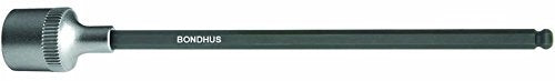 BONDHUS 1/4" 6" (150mm) ProHold BallEnd InHex Bit & 3/8" Socket, 43812