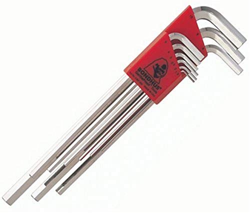 BONDHUS HLX9MB BriteGuard Hex Key 9pcs Metric Set 1.5mm-10mm 17199