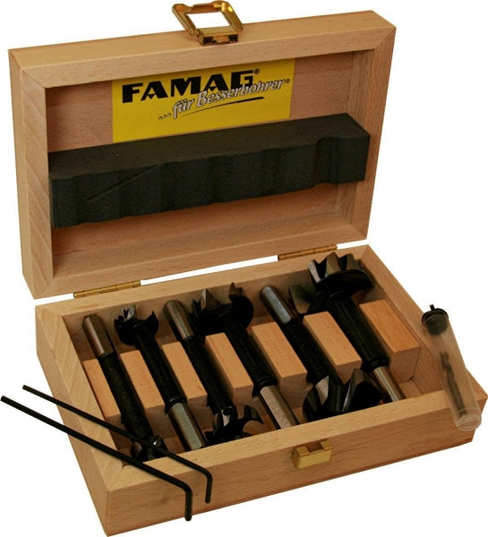 FAMAG 6pcs Bormax 2.0 Prima Pilot Guided 15,20,25,30,35,40 mm, in wooden box, 1624606