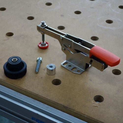 BESSEY STC-IHH25-T20 Push/pull clamp with horizontal base plate with accessory set, BE102383