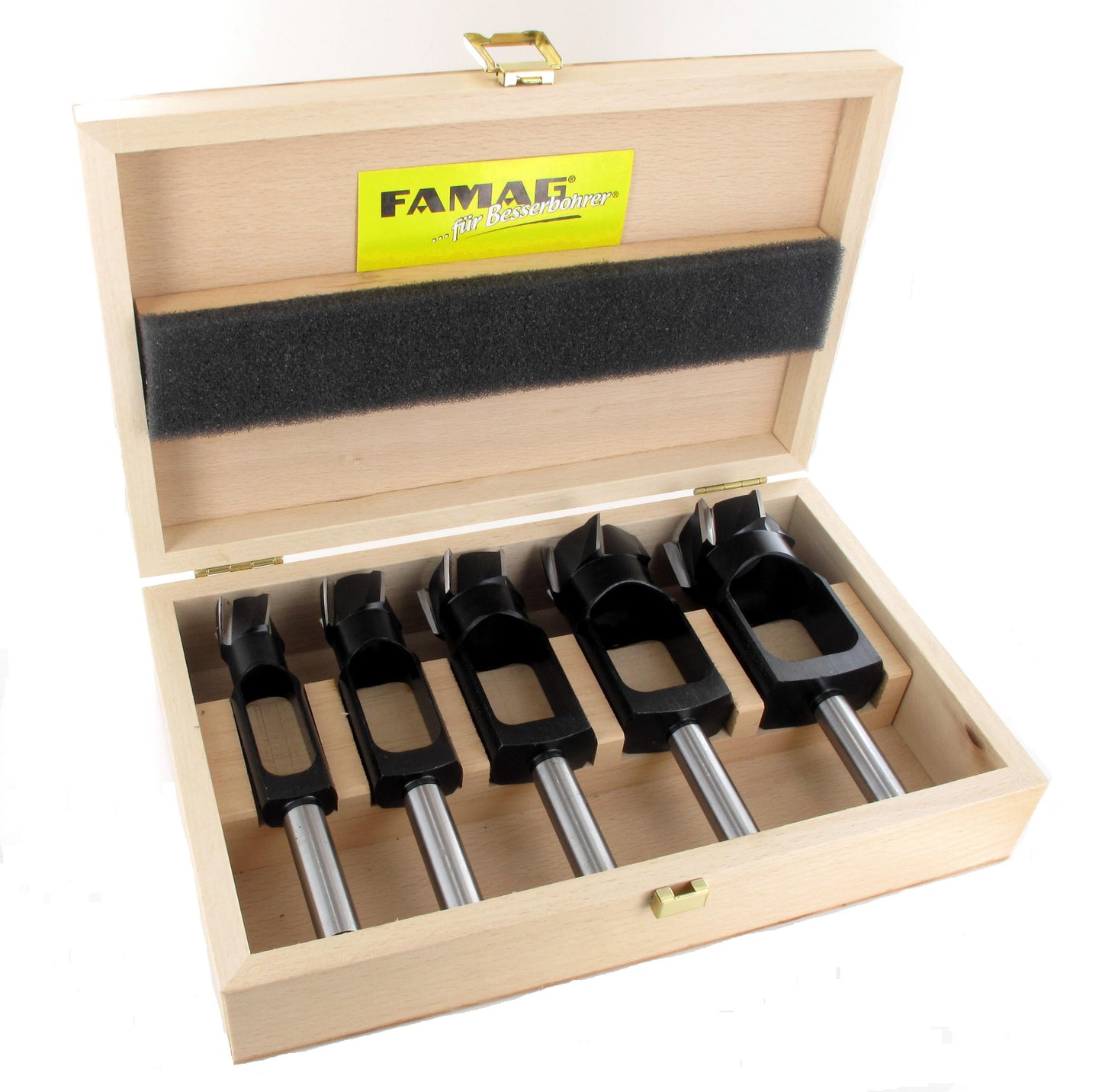 FAMAG 5pcs Disc and Plug Cutter Set in Wooden Box, 1616505