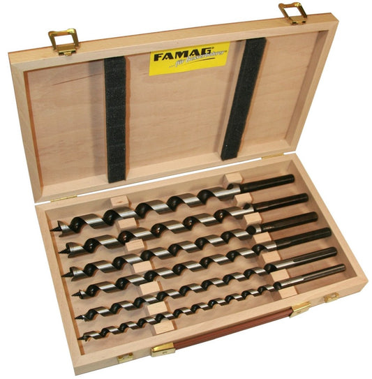 FAMAG Lewis Auger Bit set of 6pcs OAL 320mm in wooden case, 1410300