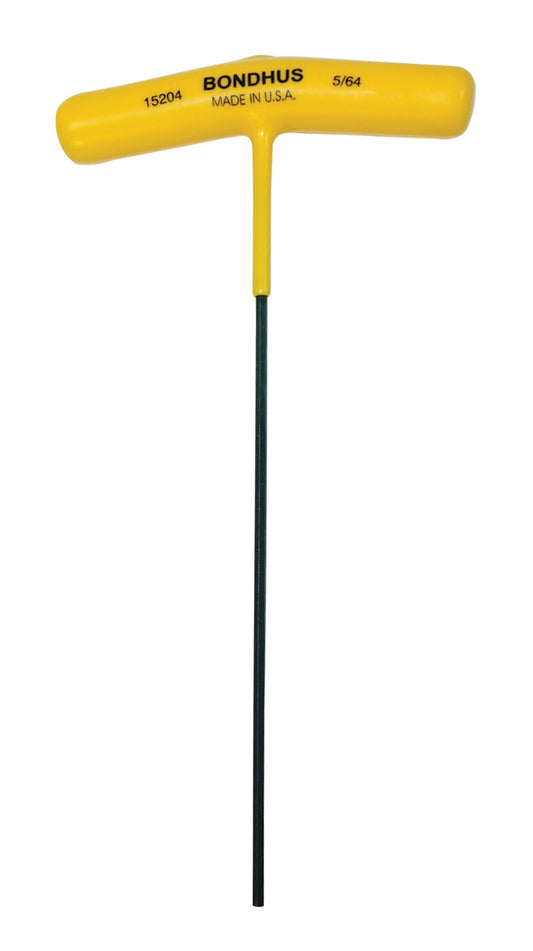BONDHUS 3/32" T-Handle 6" Hex Driver, 15205