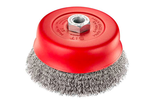 SITBRUSH T120 120mm Crimped 0.35 Wire Cup Brush For Angle Grinder 7/8", 0152