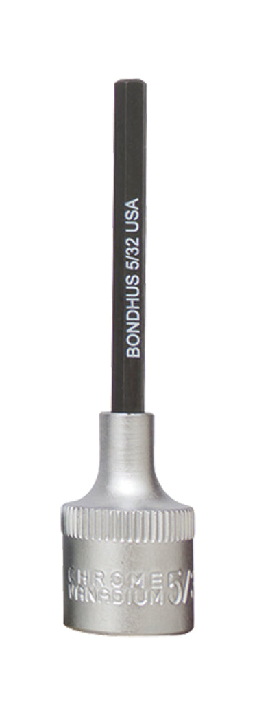 BONDHUS 5/32" 2" (50mm) ProHold InHex Bit 3/8" Socket, 5/32", 43209