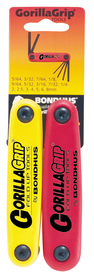 BONDHUS Gorilla Grip Hex fold up 7pcs Key Set Twin Pack HF16, 12522