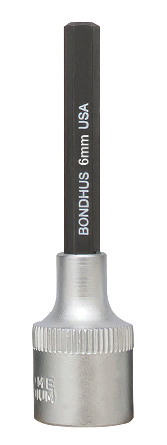 BONDHUS 6mm 2" (50mm) ProHold InHex Bit 3/8" Socket, 43268