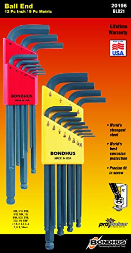 BONDHUS BLX21 Double Pack BallEnd Hex Key Set BLX9mm & BLX12, 20196