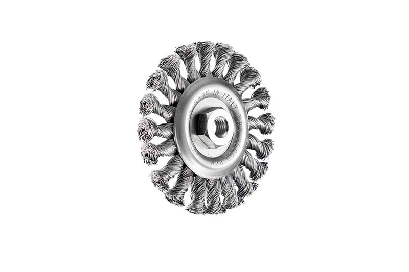 SITBRUSH U115 115mm Twist Knot Wheel Brush 0.5 Stainless Steel Wire For Angle Grinder M14, 0900