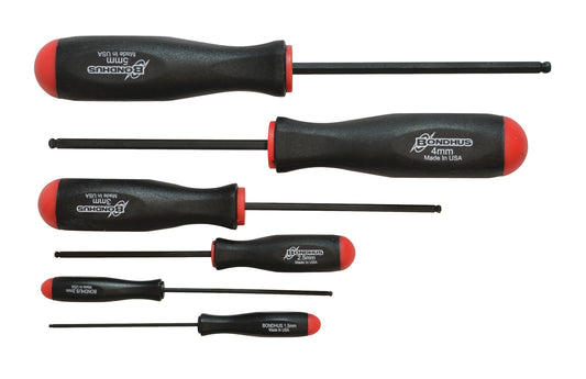 BONDHUS PBSX6M Prohold BallEnd Hex Screwdriver 6pcs Metric Set 1.5mm-5mm, 74686