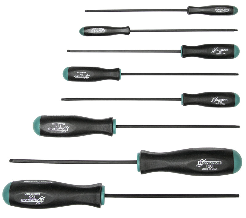 BONDHUS TSX8S Torx Screwdriver 8pcs Set TX6-TX25, 34532