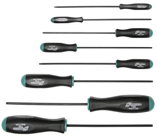 BONDHUS TSX8S Torx Screwdriver 8pcs Set TX6-TX25, 34532