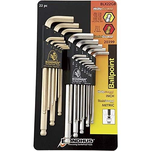 BONDHUS BLX22GB Double Pack BallEnd Hex Key Set BLX9g + BLX13B, 20399