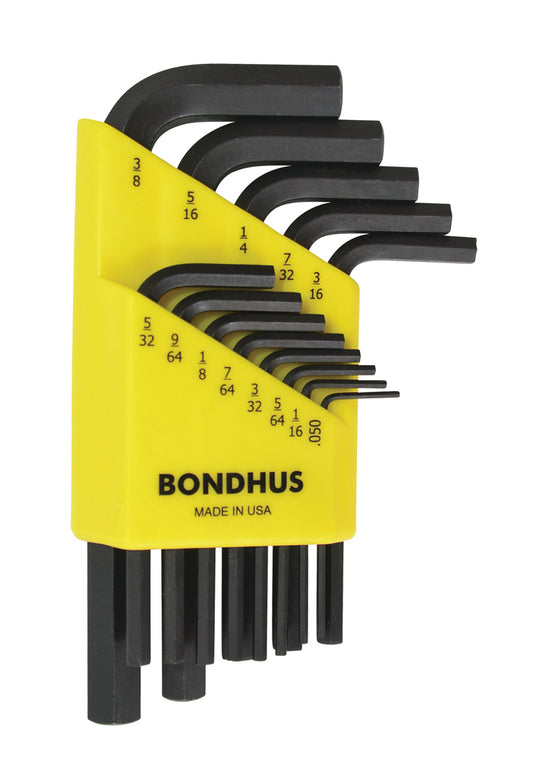 BONDHUS HLX13S Hex Key 13pcs Imperial Set 0.050"-3/8", 12237