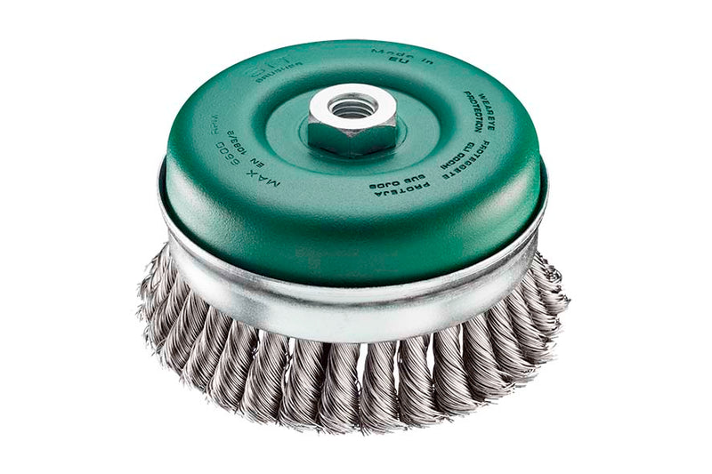 SITBRUSH TU131 120mm Stainless Steel Twist Knot 0.5 Cup Brush For Angle Grinder M14, 0939