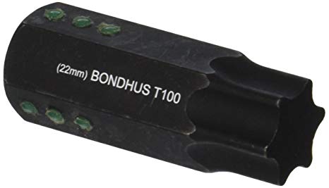 BONDHUS T100 Torx ProHold InHex 2" Socket Bit, TX100, 32000
