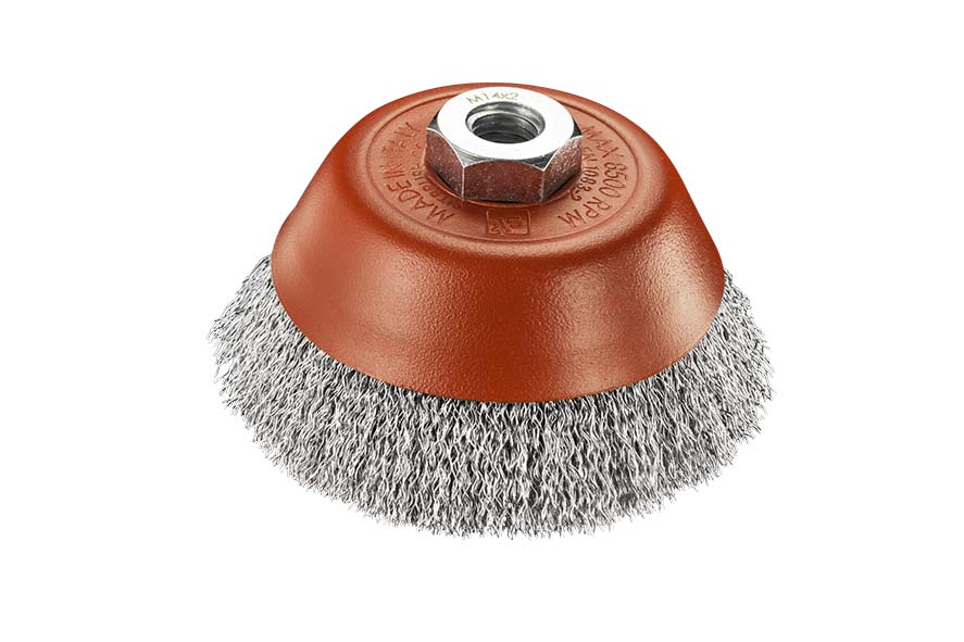 SITBRUSH T100 100mm Crimped 0.5 Wire Cup Brush For Angle Grinder M14, 0138