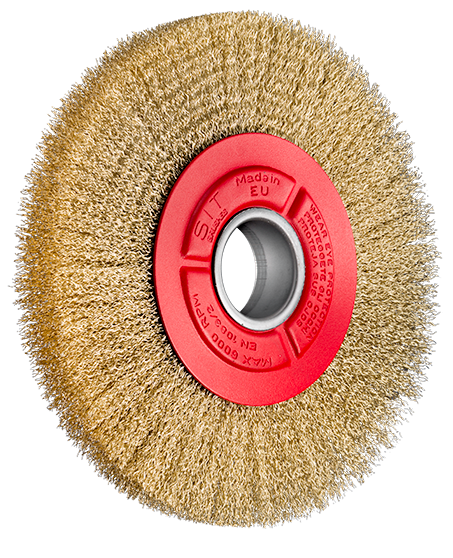 SITBRUSH  200mm Bench Grinder Wheel  Brass Crimped 0.3 Wire Brush, 0077