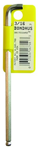 BONDHUS SBL3/16B Stubby BriteGuard BallEnd Hex Key 3/16", 16710