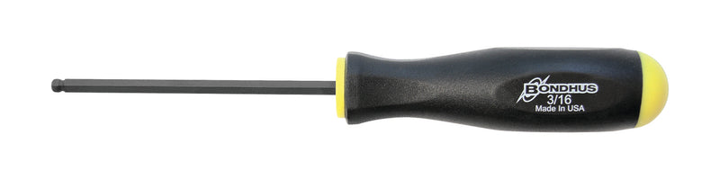 BONDHUS BS3/16 Ball Driver Hex Screwdriver 3/16", 10610