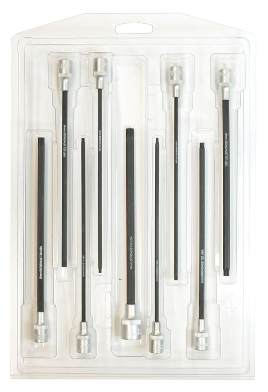 BONDHUS PHTX9/S-6 Torx ProHold InHex Bits & Sockets 9pcs Torx Set TX8-TX40, 44699