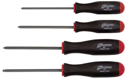 BONDHUS BRX4 Square Ball Driver Hex 4pcs Set, 11640