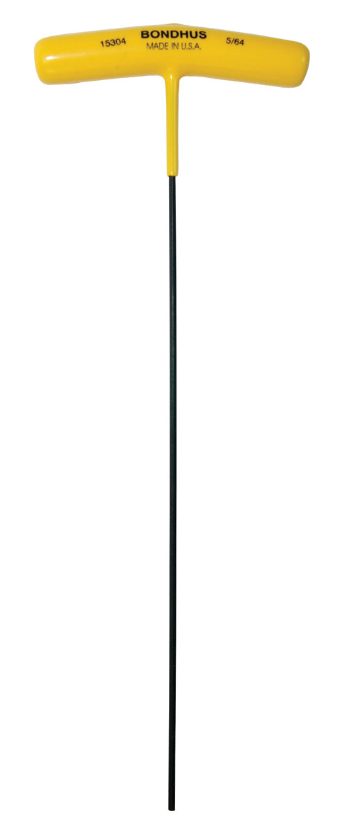 BONDHUS 5/64" T-Handle 9" Hex Driver, 15304