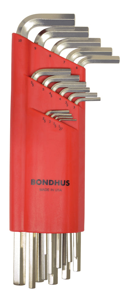 BONDHUS HLX15MB BriteGuard Hex Key 15pcs Metric Set 1.27mm-10mm, 17195