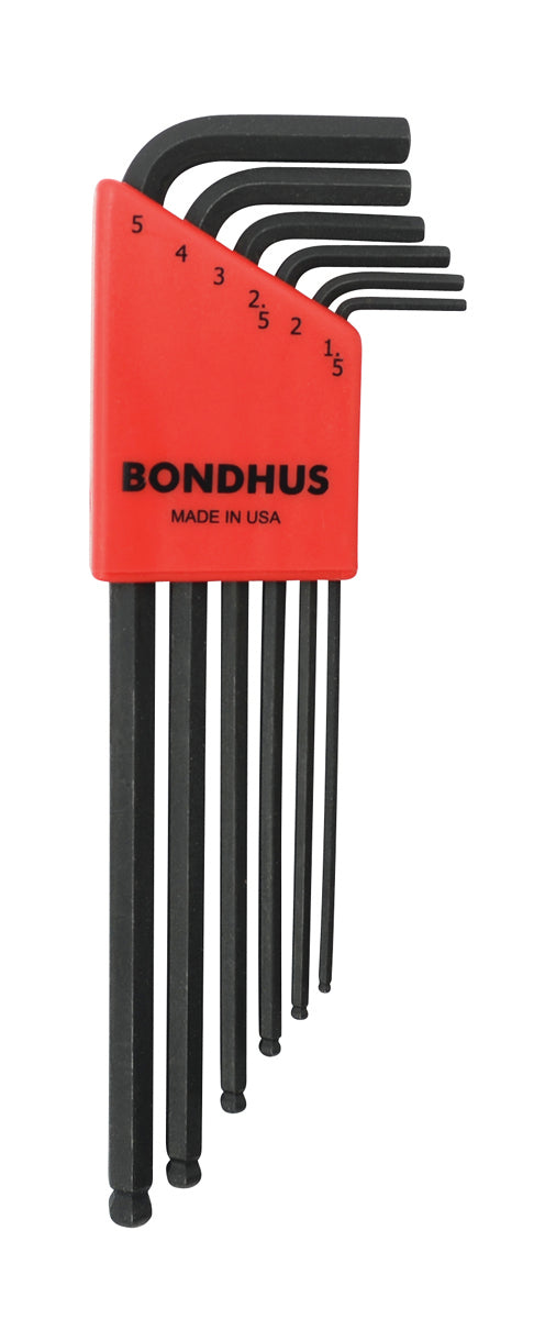 BONDHUS BLX6M BallEnd Hex Key 6pcs Metric Set 1.5mm-5mm 10946