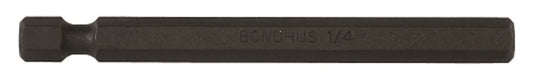 BONDHUS H3/16 Hex End  1/4"  Power Bit 3/16", 10310