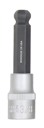 BONDHUS 3/8" 2" (50mm) ProHold BallEnd InHex Bit & 1/2" Socket, 43414