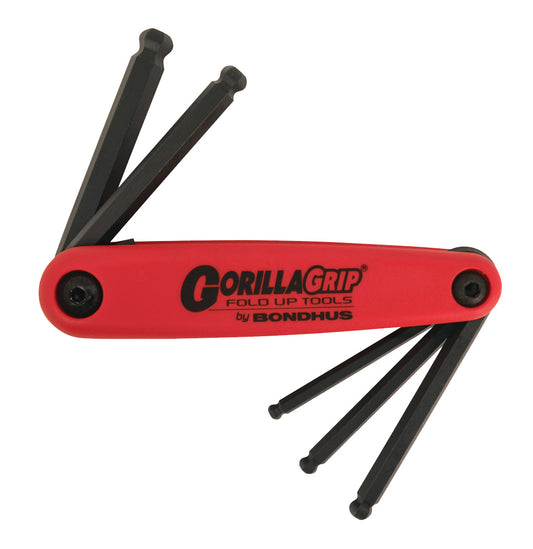 BONDHUS Gorilla Grip Hex fold up 5pcs Hex Key Set 5-10mm BPT BF5M, 12897