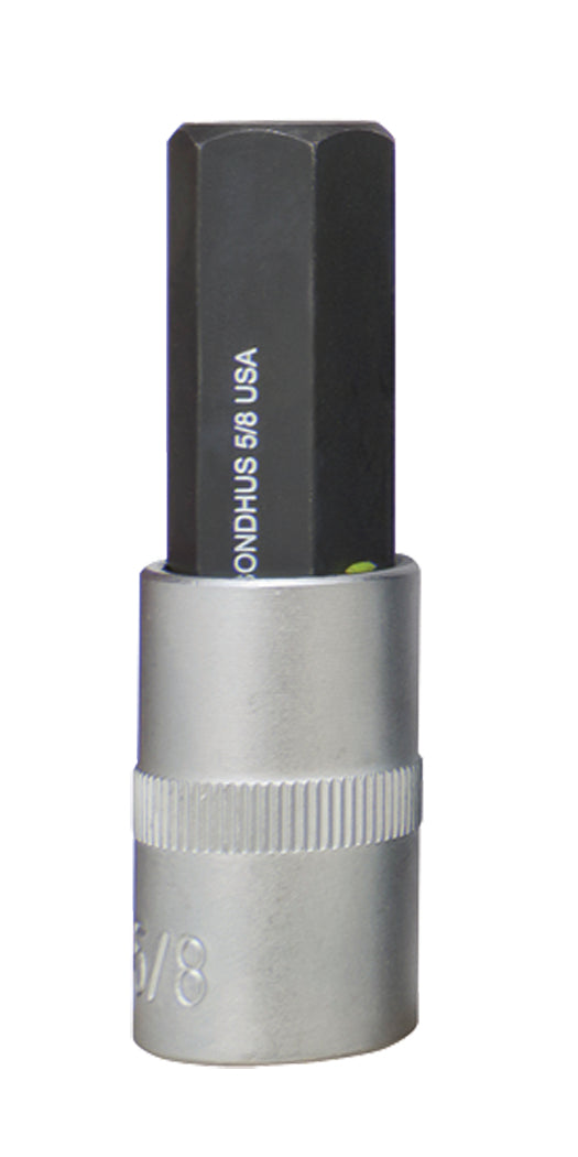 BONDHUS 5/8" 2" (50mm) ProHold InHex Bit 1/2" Socket, 5/8", 43218
