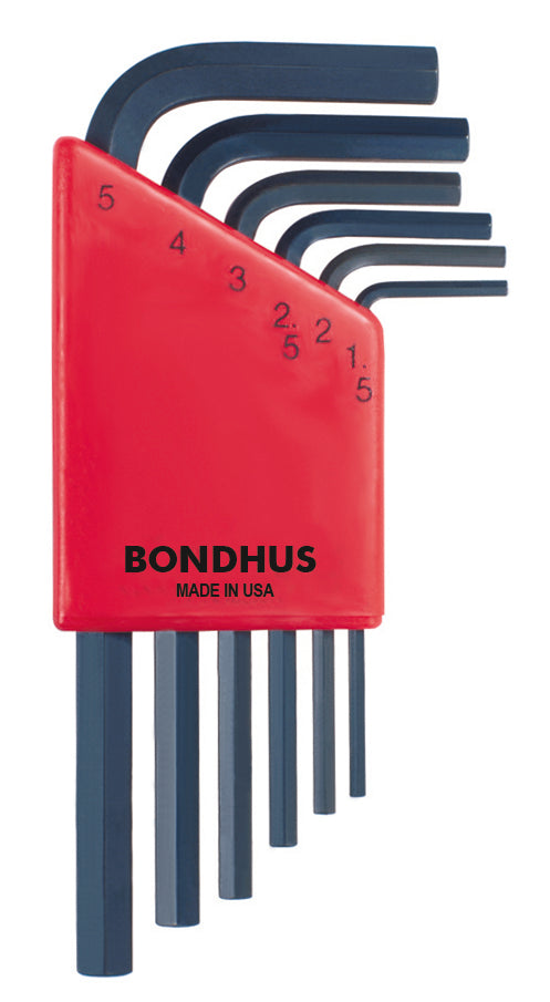 BONDHUS HLX6M Hex Key 6pcs Metric Set 1.5mm-5mm 12246