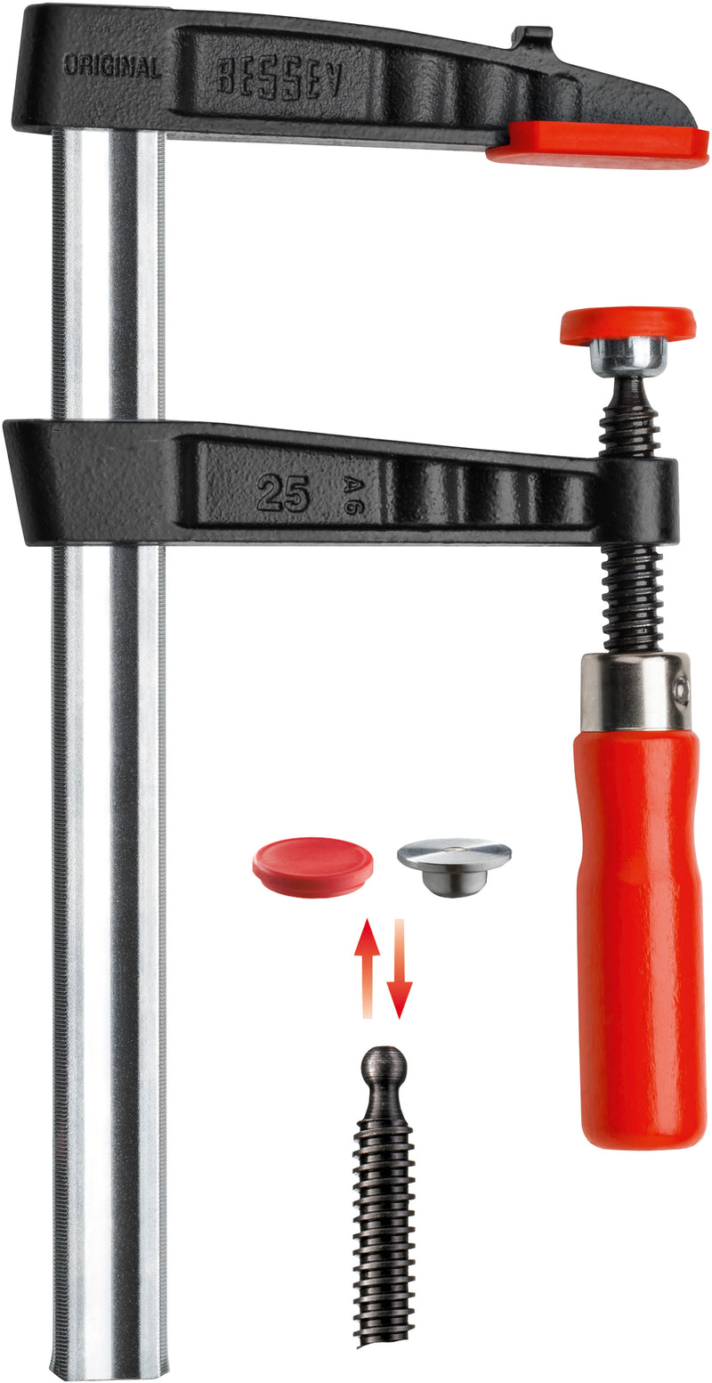 BESSEY Original TG Malleable Cast Iron Screw Clamp Wooden Handle