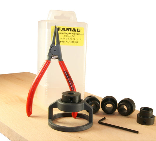 FAMAG 7pcs Depth Stop Set For Bormax Series 1622/1630/1663, 10 - 48mm in wooden box, 1621200